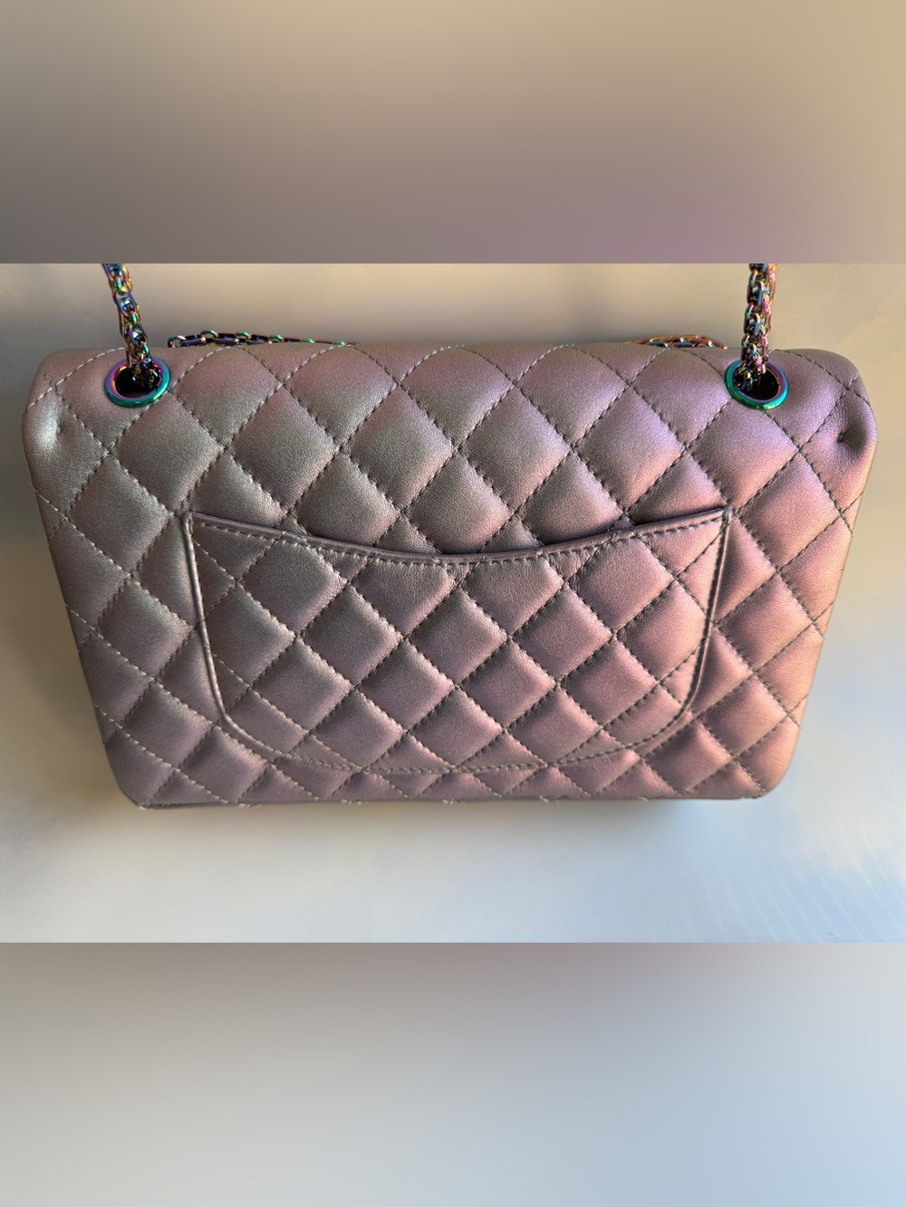 Chanel Iridescent Lilac Purple Lambskin Reissue 2.55 226 Rainbow Hardware - Picture 6 of 13